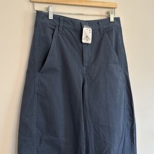 Free People Rylee Dark Blue Pants Wide Leg Barrel Size 6